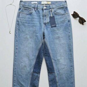 Two-Tone Denim Jeans